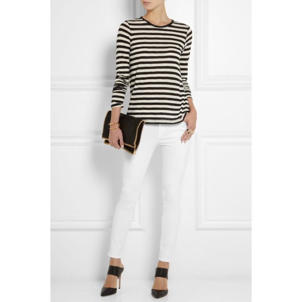 NWT FLAWED FRAME Le Skinny de Jeanne Mid-Rise Crop Jeans in White Size 30 - Picture 15 of 15